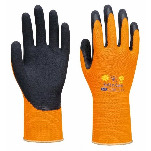 WithGarden Soft n Care Flora Sunshine Orange Gardening Gloves